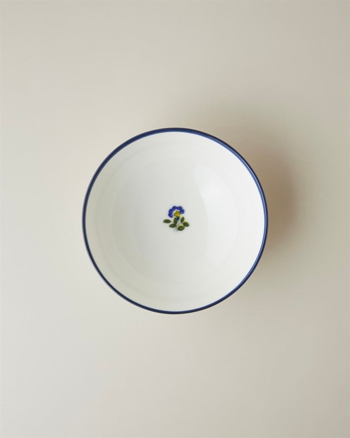 Harmony Talavera Porselen Kase 14 cm Beyaz - Lacivert