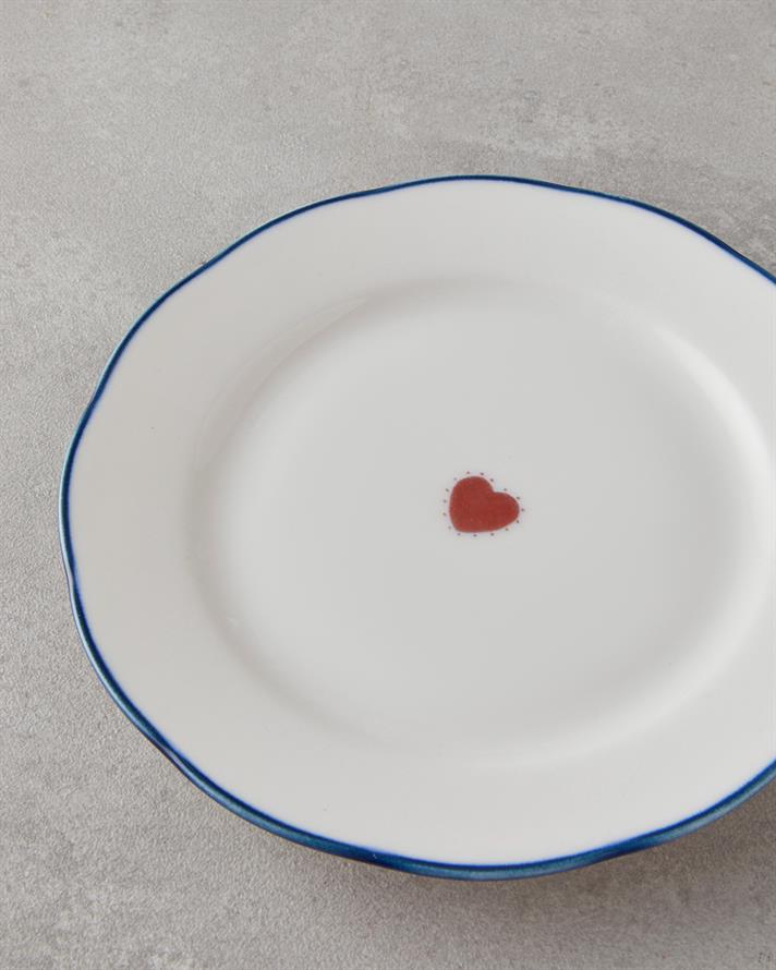 Heartfelt Bone Porselen Pasta Tabağı 19 cm Mavi