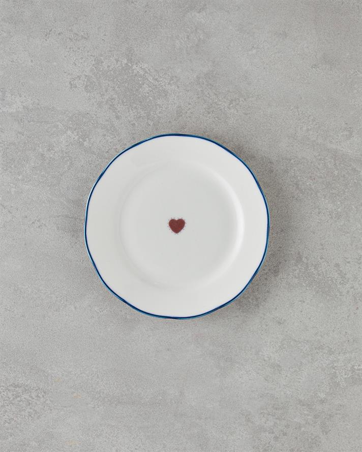 Heartfelt Bone Porselen Pasta Tabağı 19 cm Mavi