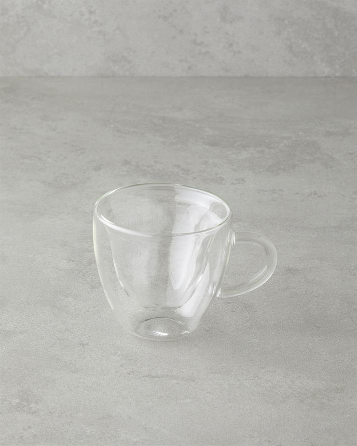 Heartie Borosilikat Cam Çift Cidarlı Kupa 160 ml Şeffaf