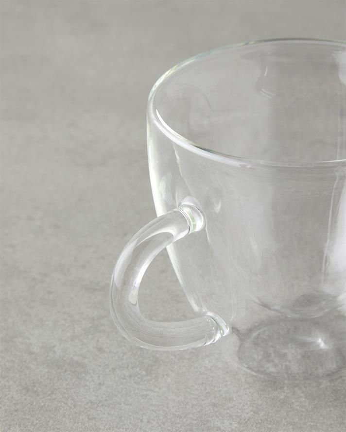 Heartie Borosilikat Cam Çift Cidarlı Kupa 160 ml Şeffaf