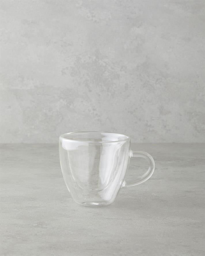 Heartie Borosilikat Cam Çift Cidarlı Kupa 160 ml Şeffaf