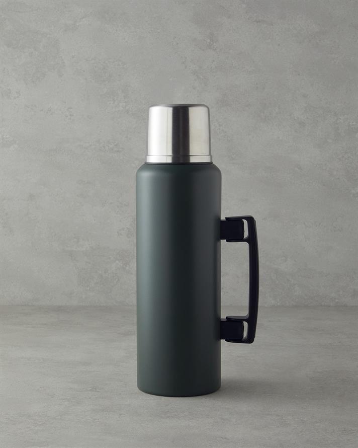 HeatLock Çelik Bardaklı Termos 1,5L Koyu Yeşil