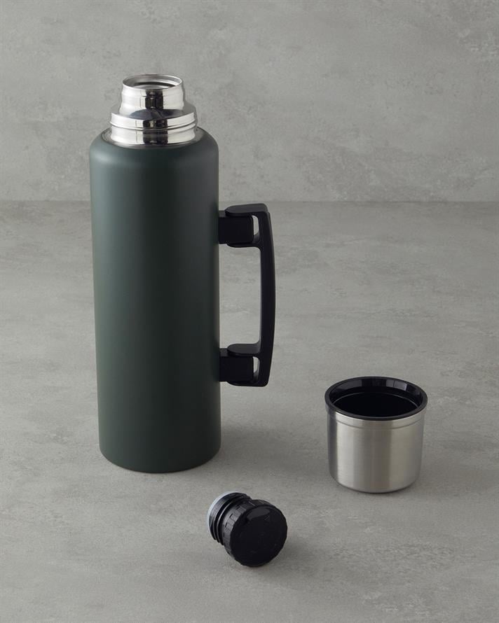 HeatLock Çelik Bardaklı Termos 1,5L Koyu Yeşil