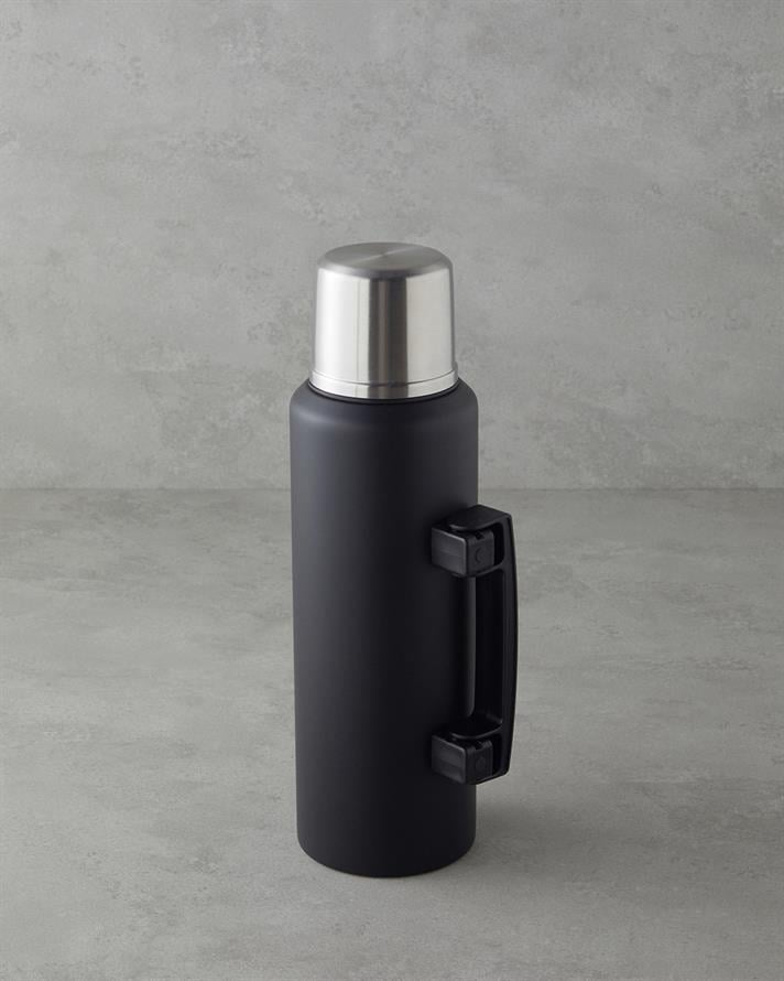 HeatLock Çelik Bardaklı Termos 1,5L Siyah