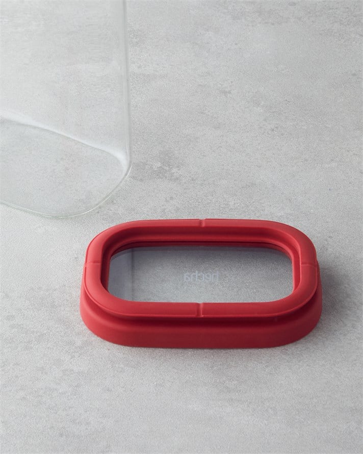 Hecha Cam Kavanoz 1300 ml Kırmızı