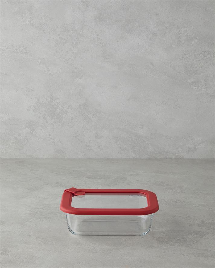 Hecha Cam Saklama Kabı Kırmızı