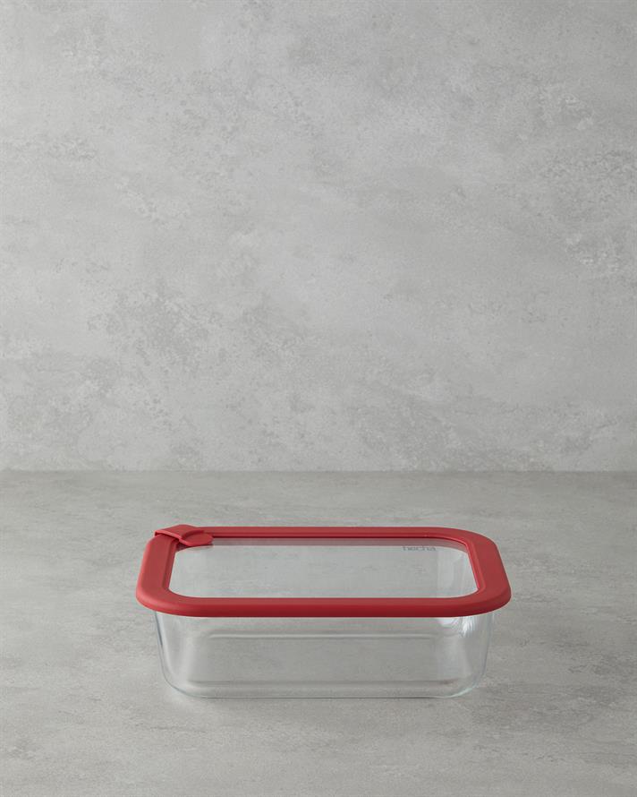 Hecha Cam Saklama Kabı Kırmızı