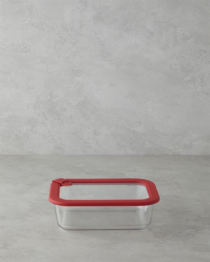 Hecha Cam Saklama Kabı Kırmızı