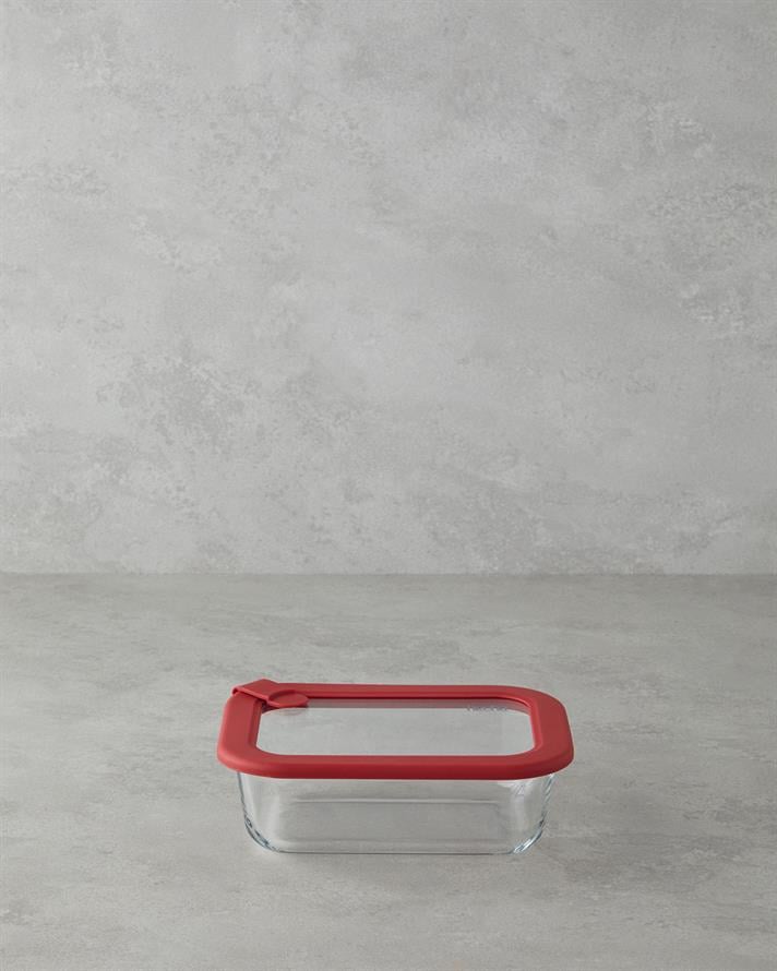 Hecha Cam Saklama Kabı Kırmızı