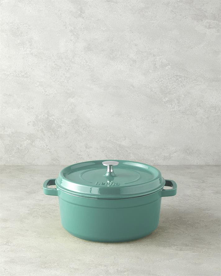 Hecha Demir Döküm Tencere Biberiye Yeşili