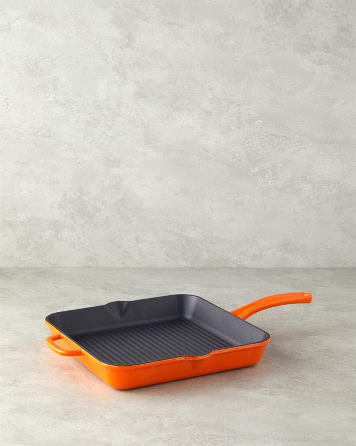 Hecha Demir Döküm Izgara Tava Turuncu