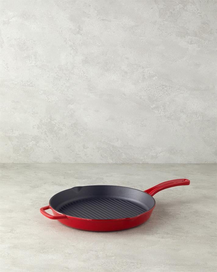 Hecha Demir Döküm Izgara Tava Kırmızı