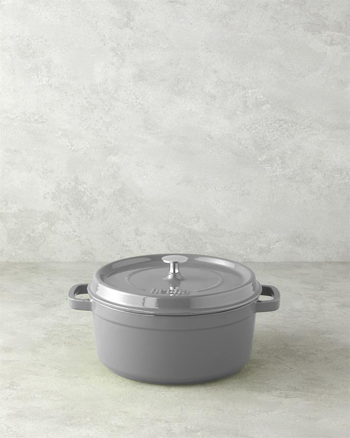 Hecha Demir Döküm Tencere Gri