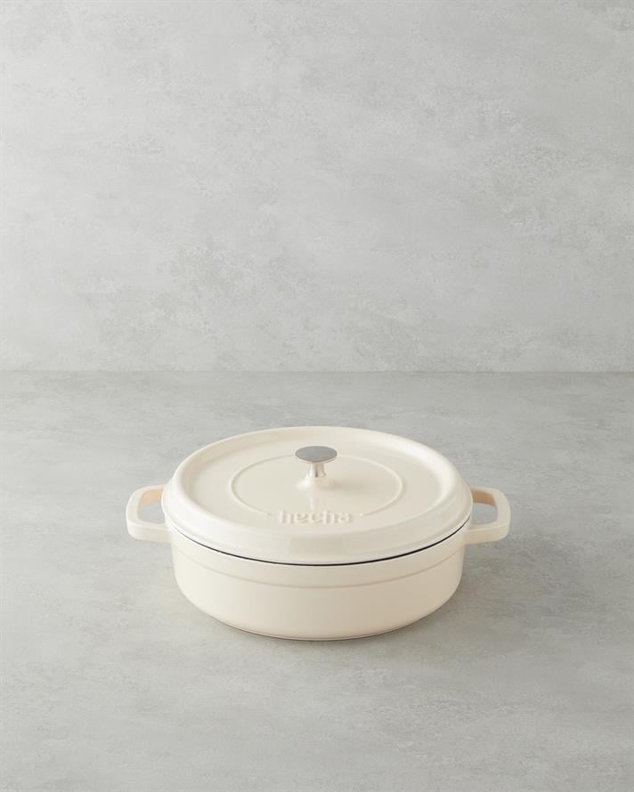 Hecha Demir Döküm Tencere Krem