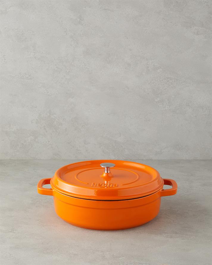 Hecha Demir Döküm Tencere Turuncu