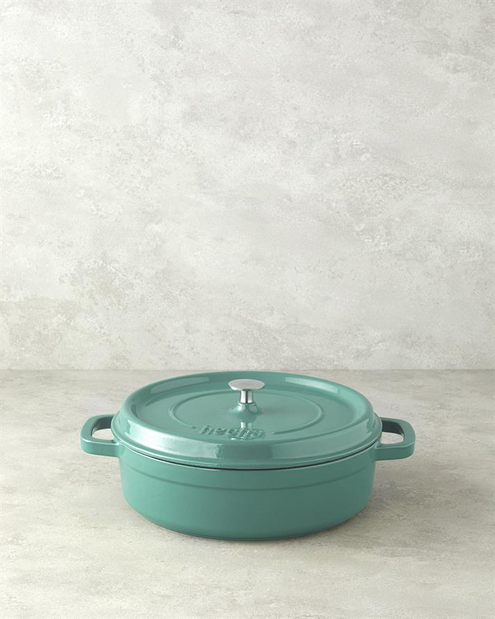 Hecha Demir Döküm Tencere Biberiye Yeşili