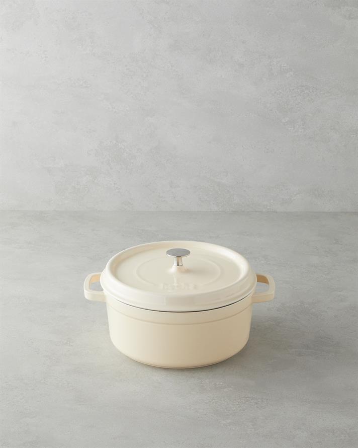 Hecha Demir Döküm Tencere Krem