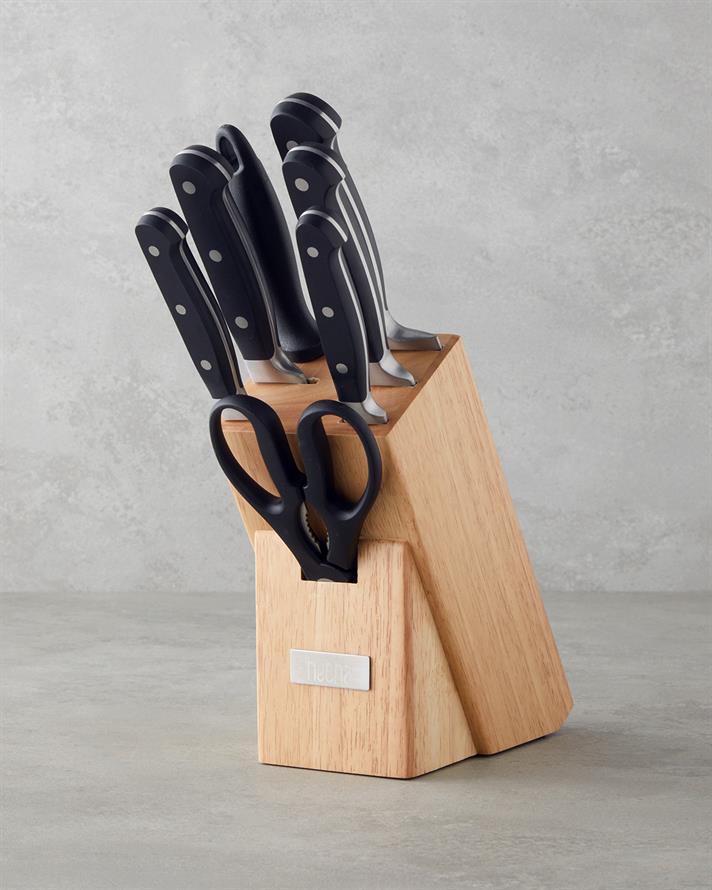 Hecha Master Paslanmaz Çelik 8 Parça Bıçak 34.5x34x33.5x24.5x21 cm Siyah