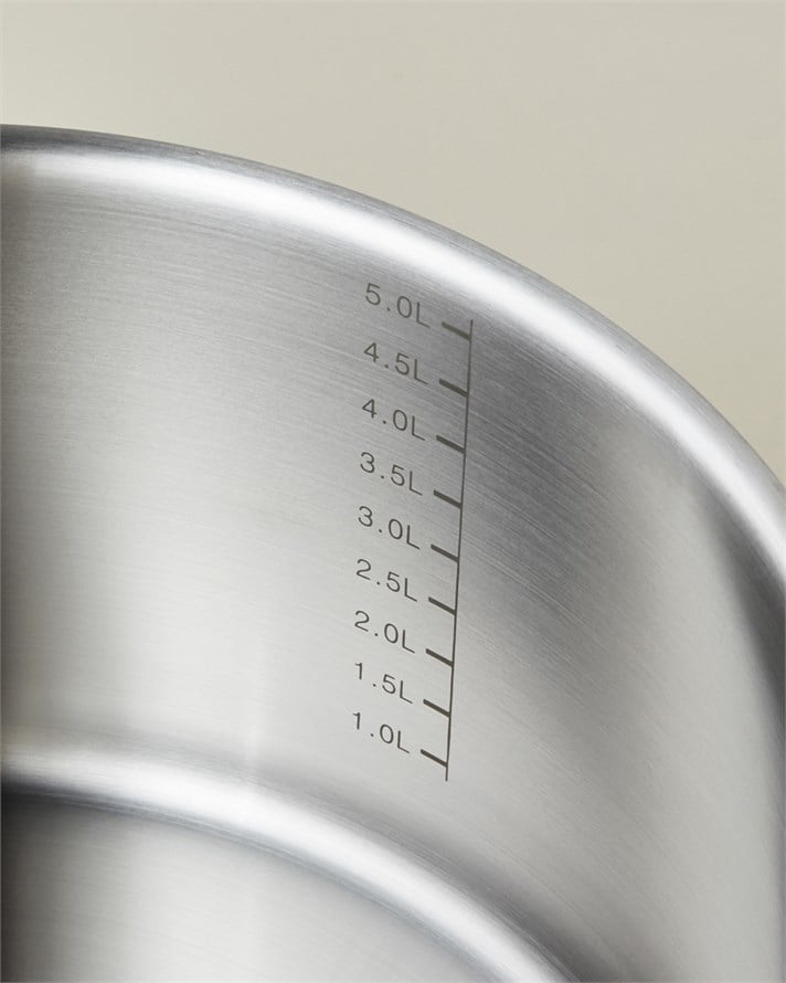 Hecha Paslanmaz Çelik Derin Tencere 24x13 cm Silver