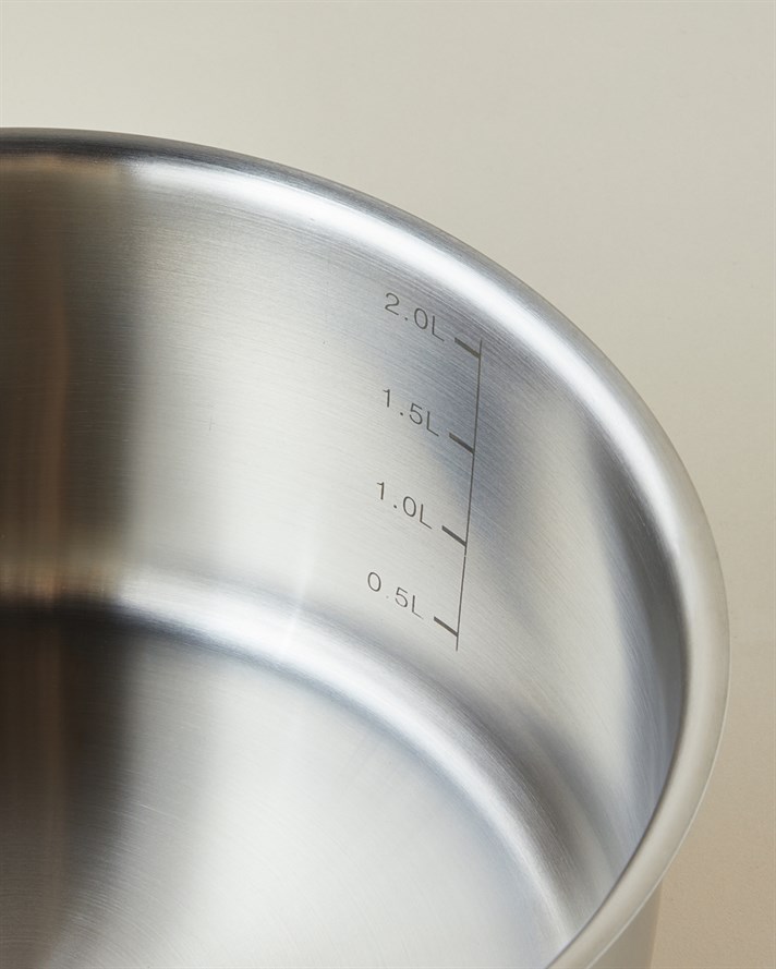 Hecha Paslanmaz Çelik Kapaklı Sos Tenceresı 18x9 cm Silver