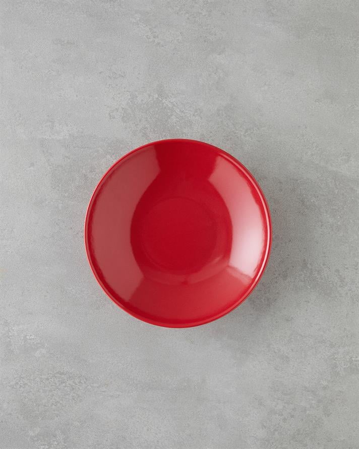 Hecha Seramik Yemek Takımı 4 Parça Tek Kişilik Kırmızı