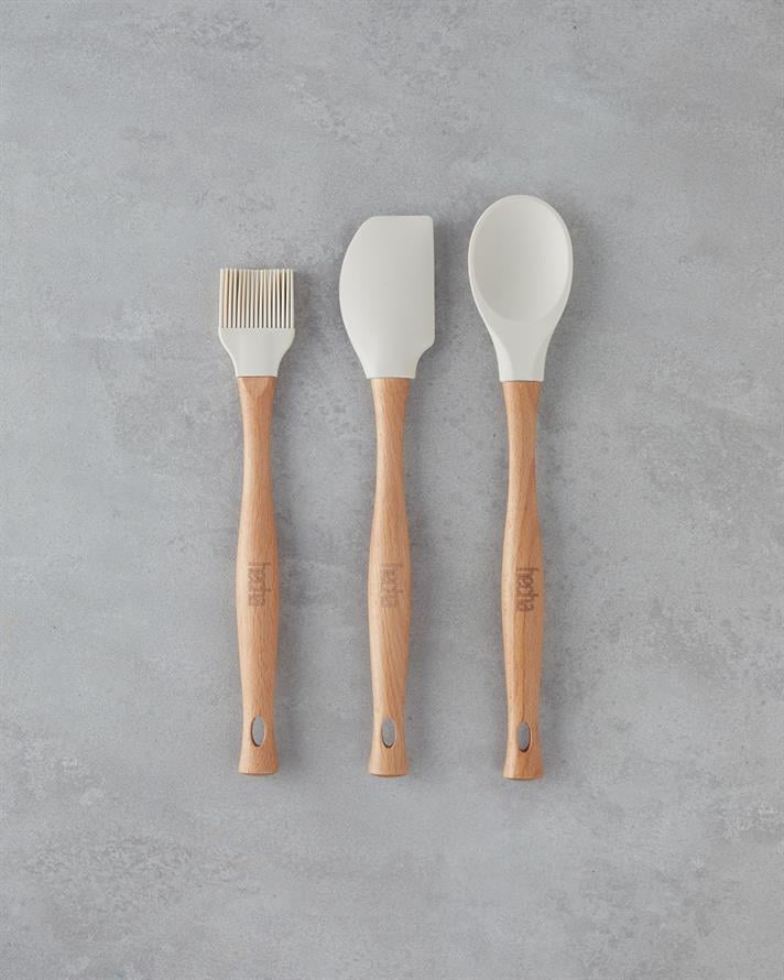 Hecha Silikon 3 Parça Servis Seti 28x32.5x31 cm Krem