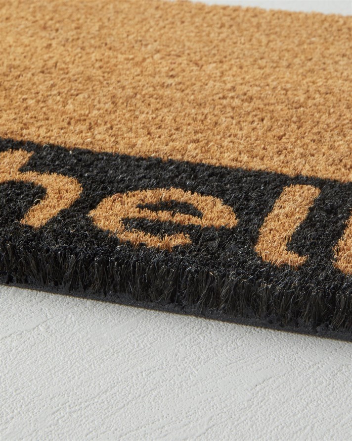 Hello Happy Day Kapı Önü Paspası 33x60 cm Natural