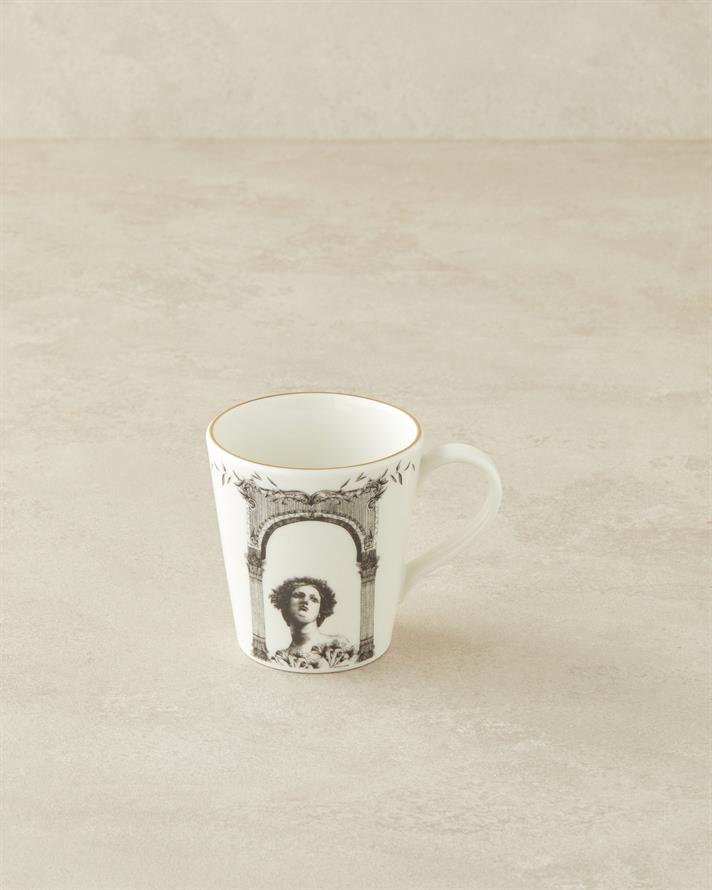Hera Glory Porselen Kupa 255 ml Siyah - Beyaz