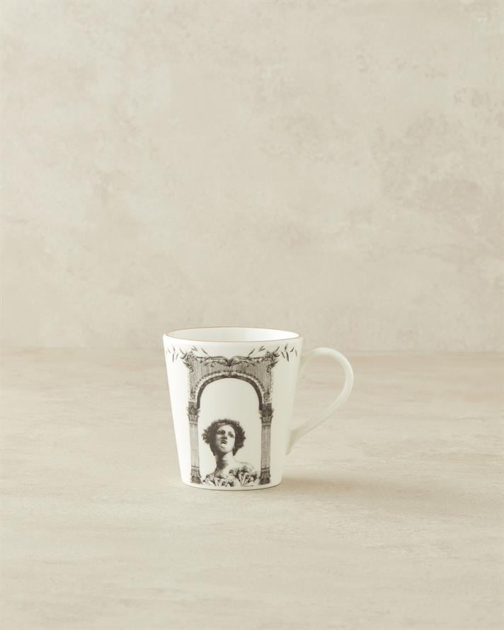 Hera Glory Porselen Kupa 255 ml Siyah - Beyaz