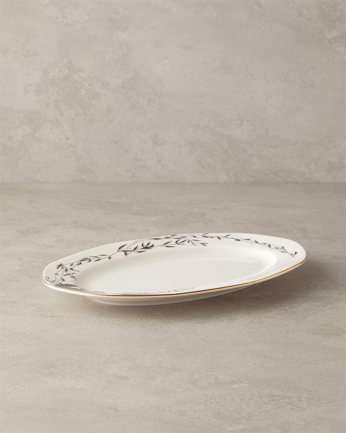 Hera Porselen Kayık Tabak Gold