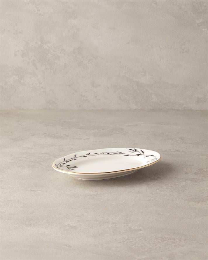 Hera Porselen Kayık Tabak Gold