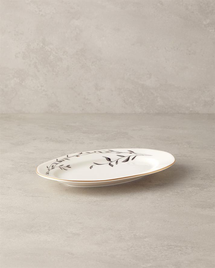 Hera Porselen Kayık Tabak Gold