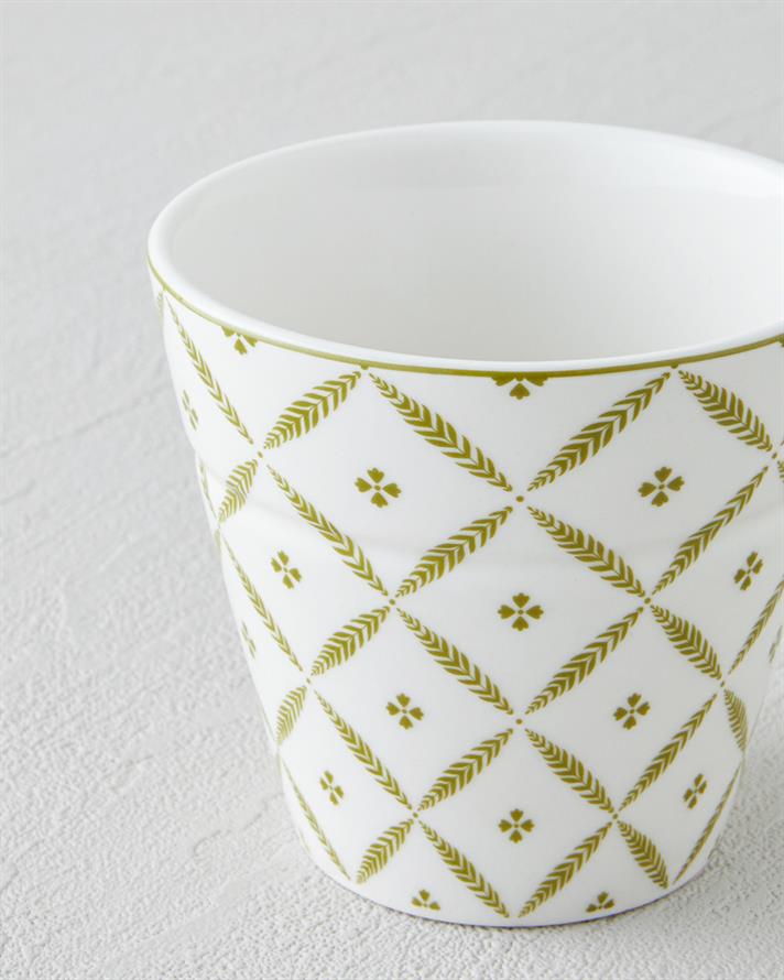 Herbal New Bone China Bardak 230 ml Beyaz - Yeşil