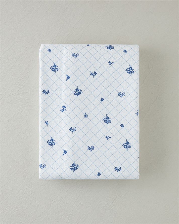 Heritage blue Baskılı Pamuklu Tek Kişilik Pike 150x220 cm Mavi