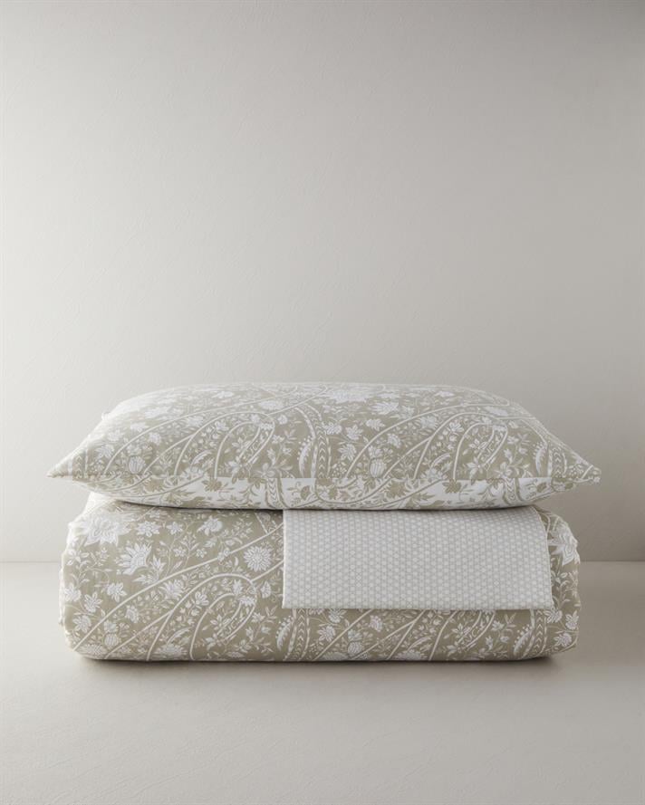 Heritage Grace Kolay Ütülenir Çarşaflı Tek Kişilik Nevresim Takımı 160x220 cm Haki