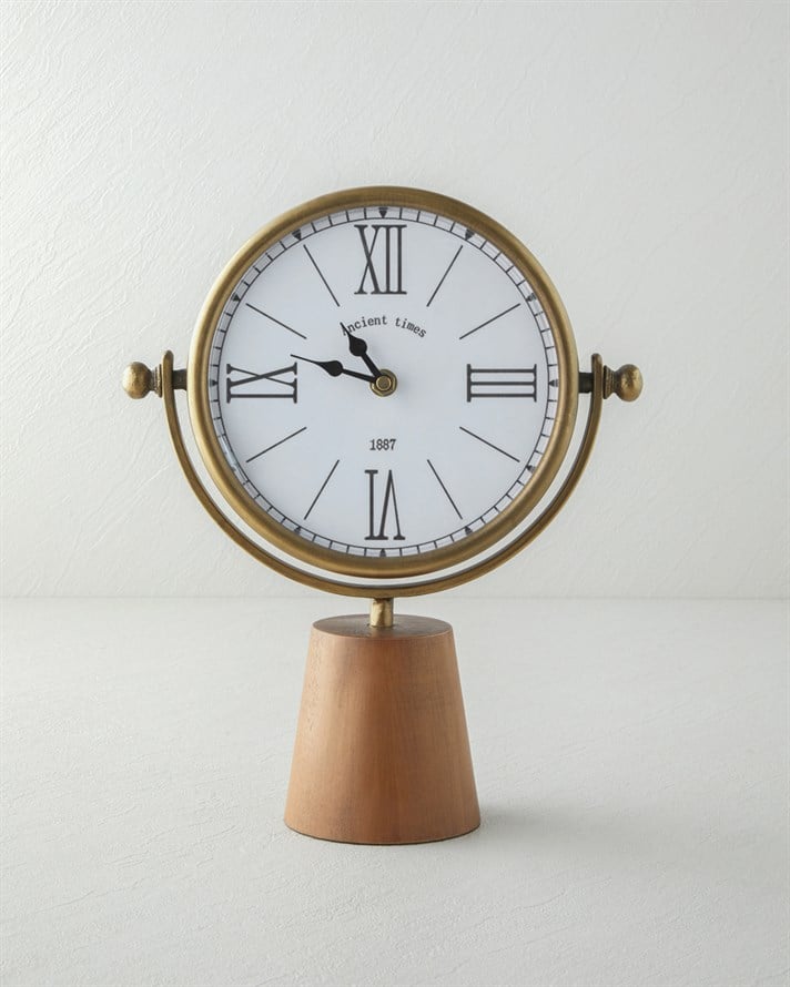 Hilly Mdf Masa Saati 32 cm Kahve