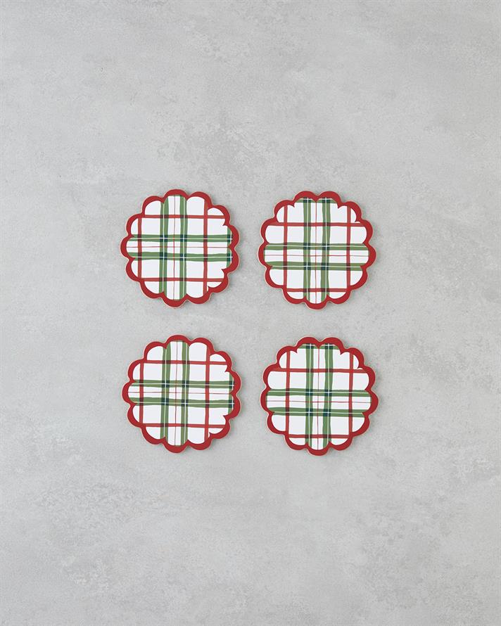 Hollyberry Ahşap 4lü Bardak Altlığı 11 cm Renkli