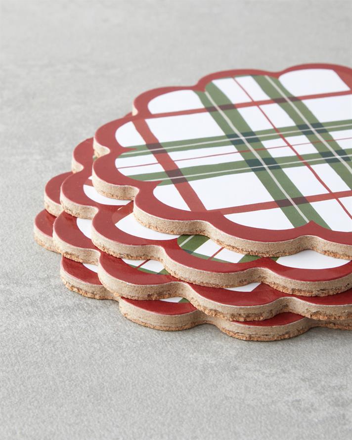 Hollyberry Ahşap 4lü Bardak Altlığı 11 cm Renkli