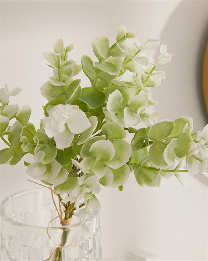 Honewort Kumaş Tek Dal Yapay Çiçek Beyaz - Yeşil