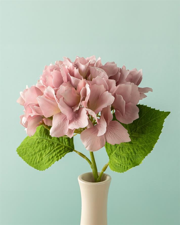 Hortensia Tek Dal Yapay Çiçek Pembe