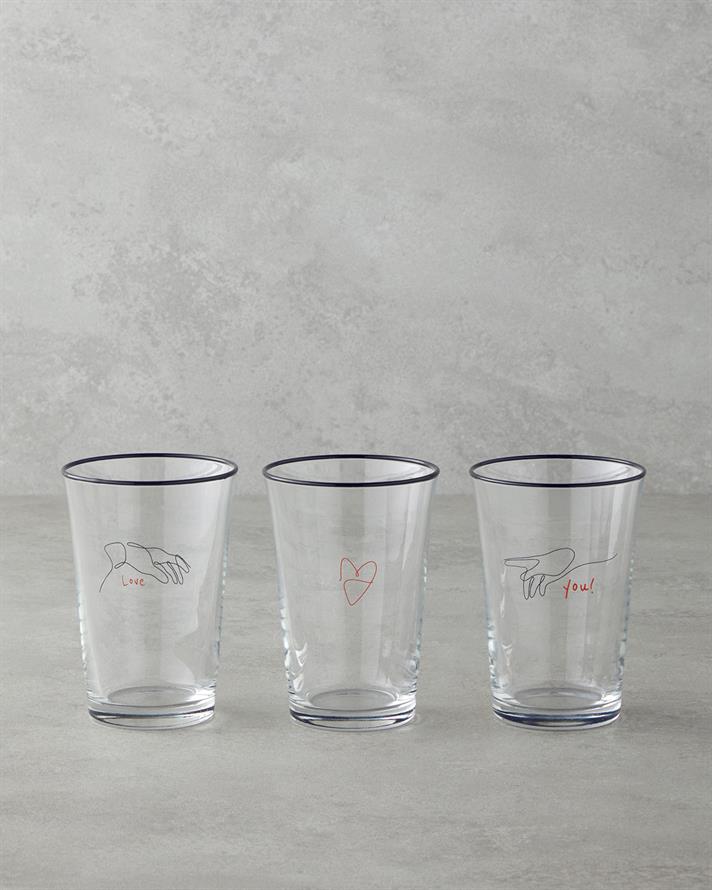 Hue Cam 3lü Bardak 290 ml Siyah