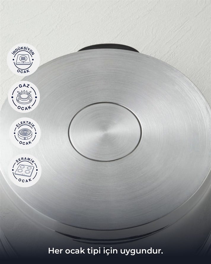 HyperChef Paslanmaz Çelik Düdüklü Tencere Seti 4 + 6 L Siyah