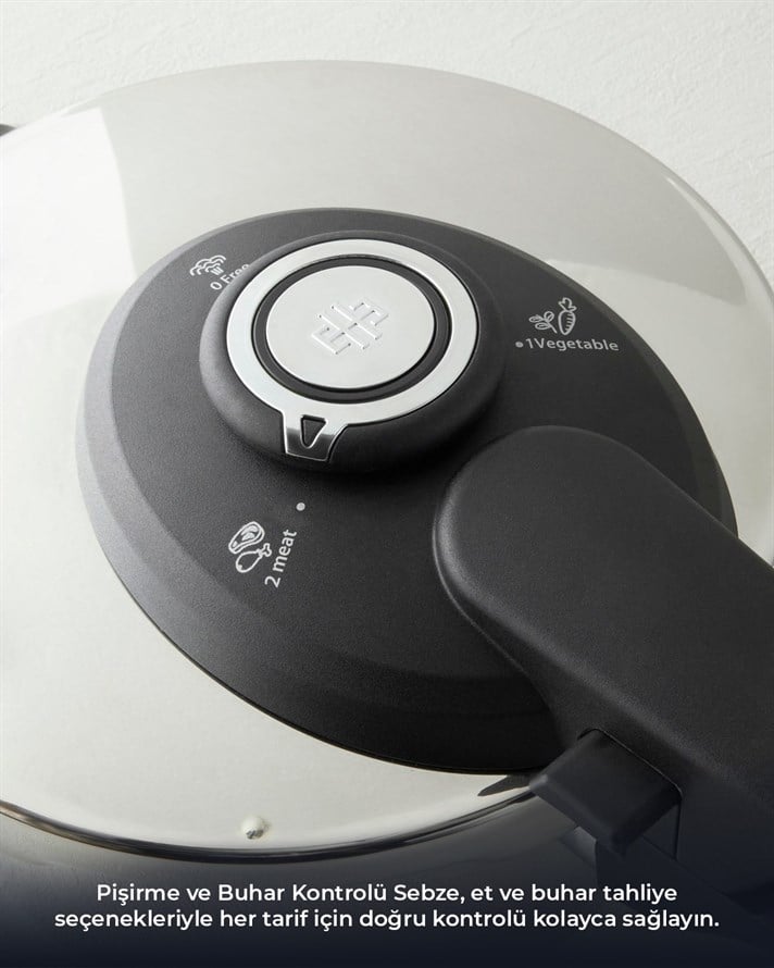 HyperChef Paslanmaz Çelik Düdüklü Tencere Seti 4 + 6 L Siyah
