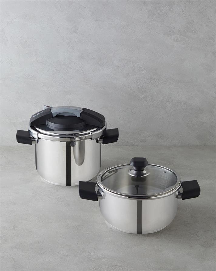 Impera Çelik 2li Düdüklü Tencere Seti 4 + 6 L Siyah - Gri