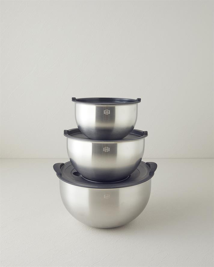 Inox Paslanmaz Çelik 5 Parça Rendeli Karıştırma Kabı Silver