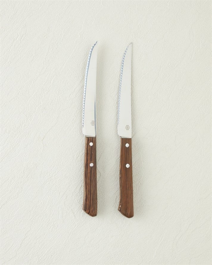 Iron Slice Paslanmaz Çelik 2li Bıçak 11 cm Kahverengi