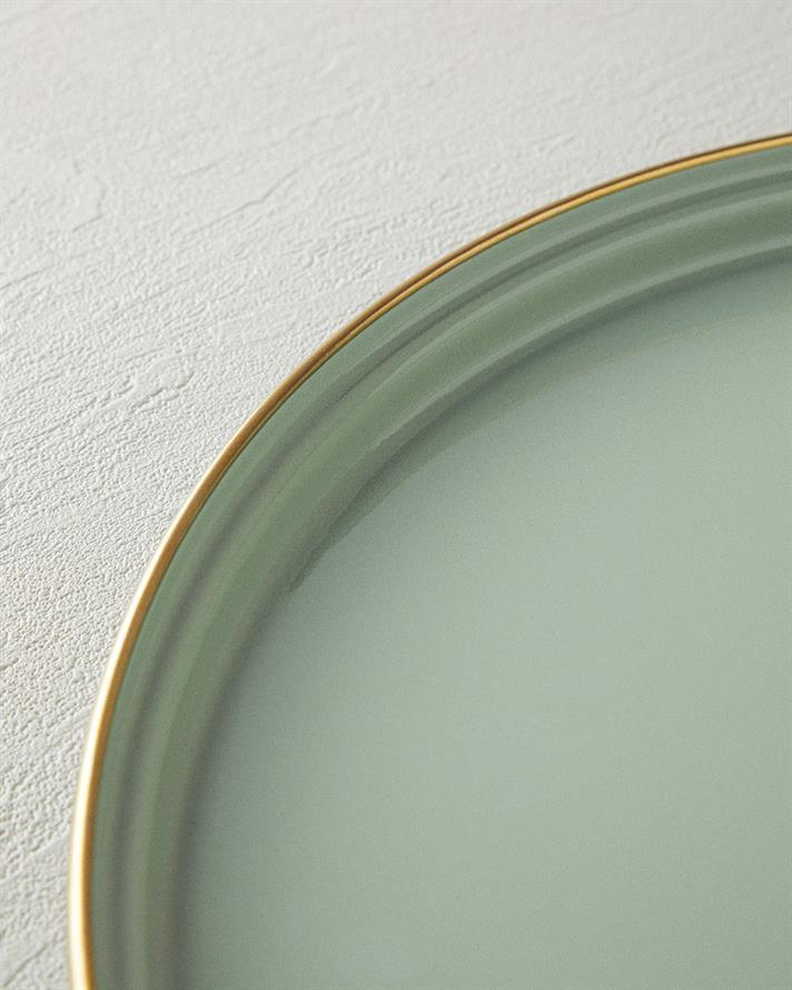 Isidora Emaye Yuvarlak Tepsi Açık Mint