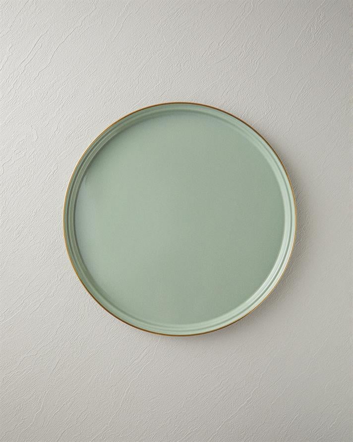 Isidora Emaye Yuvarlak Tepsi Açık Mint