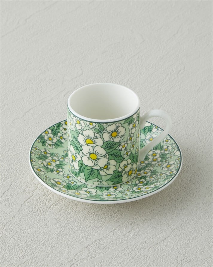 Isola New Bone China 4 Parça 2 Kişilik Kahve Fincan Takımı 80 ml Yeşil